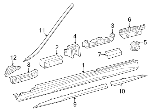 Rocker Molding Diagram for 254-698-48-00