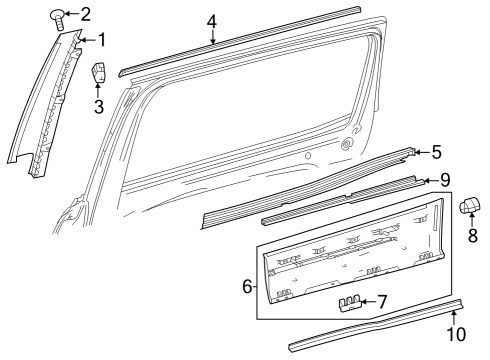 Upper Molding Diagram for 247-735-54-01