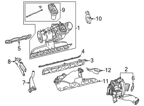 2021 Mercedes-Benz E53 AMG Exhaust Manifold Diagram 1