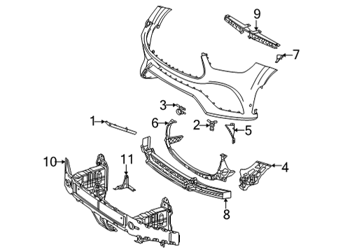 2021 Mercedes-Benz GLE53 AMG Bumper & Components - Front Diagram 3