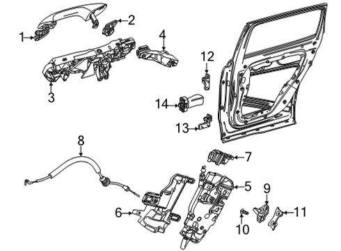 2023 Mercedes-Benz GLA45 AMG Lock & Hardware Diagram 2