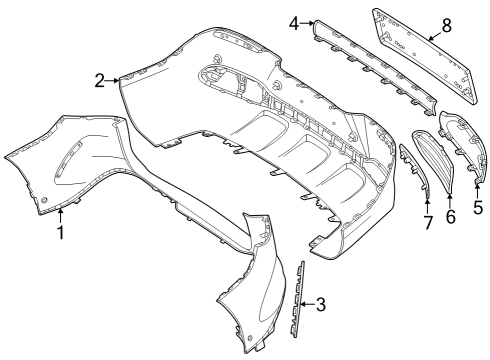 2023 Mercedes-Benz EQE 350+ SUV Bumper & Components - Rear Diagram 1