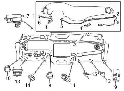 2024 Mercedes-Benz EQS AMG Cluster & Switches, Instrument Panel Diagram 1