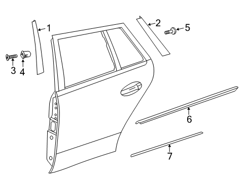 2012 Mercedes-Benz E63 AMG Exterior Trim - Rear Door Diagram 2