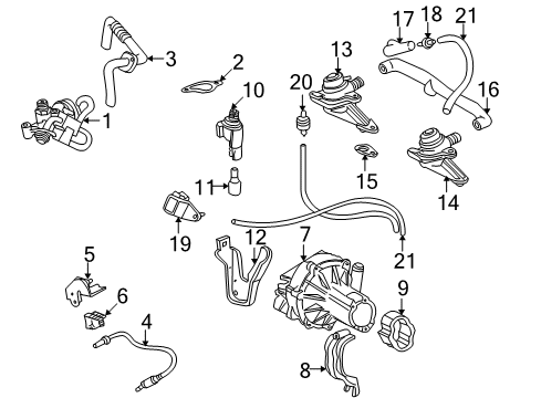 2000 Mercedes-Benz ML55 AMG Emission Components Diagram