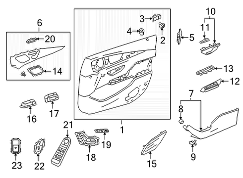 Door Trim Panel Diagram for 290-720-12-03-9E38