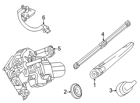 2021 Mercedes-Benz GLS63 AMG Wipers Diagram 1