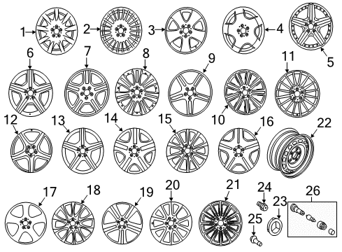 2014 Mercedes-Benz CL63 AMG Wheels Diagram