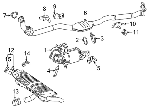 2023 Mercedes-Benz GLE53 AMG Exhaust Components Diagram 1