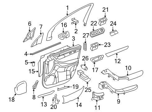 2012 Mercedes-Benz R350 Rear Door Diagram 1