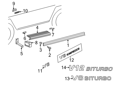 Trim Molding Diagram for 463-698-39-62