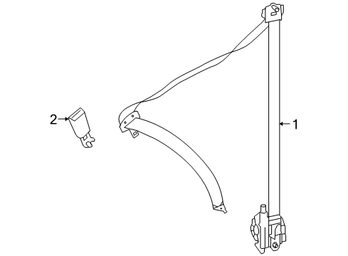 2011 Mercedes-Benz GL350 Rear Seat Belts Diagram 2