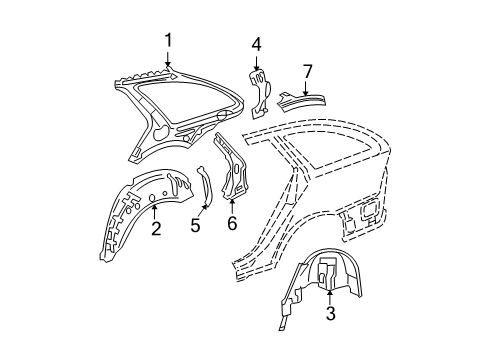 2004 Mercedes-Benz C240 Inner Structure - Quarter Panel Diagram 2