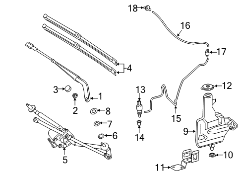 2022 Mercedes-Benz Sprinter 3500XD Wiper & Washer Components