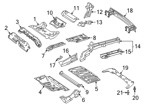 2023 Mercedes-Benz CLA250 Rear Floor & Rails Diagram