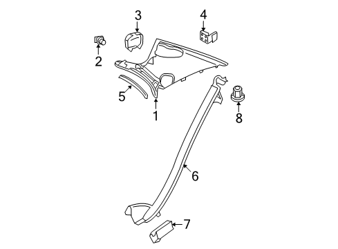 2009 Mercedes-Benz E350 Interior Trim - Quarter Panels Diagram 1