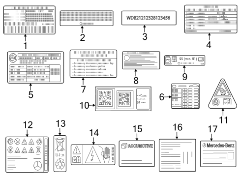 2023 Mercedes-Benz S580 Information Labels Diagram