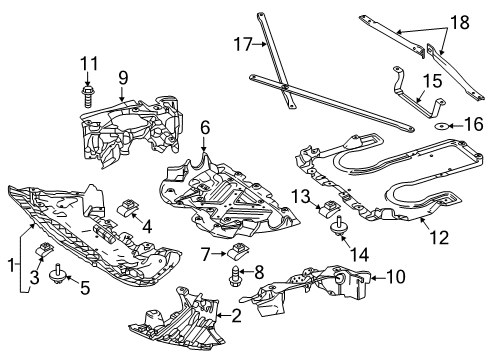 Center Shield Diagram for 222-524-41-00