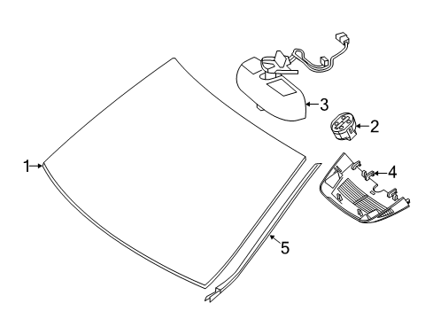 Windshield Diagram for 166-670-10-01-64