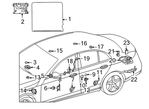 Instrument Panel Speaker Diagram for 223-820-70-00