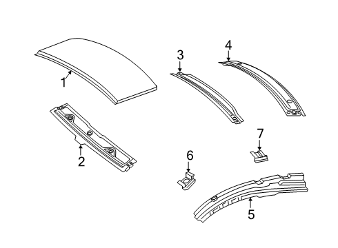 2018 Mercedes-Benz C63 AMG Roof & Components Diagram 1