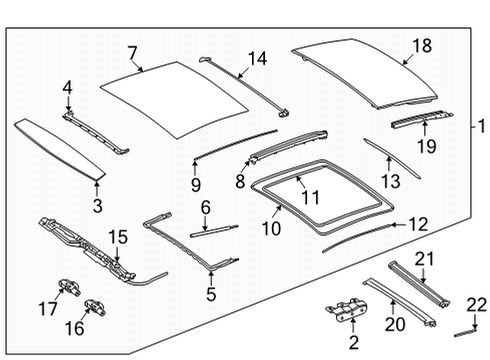 Surround Weatherstrip Diagram for 206-782-09-00-64