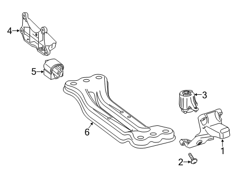 2018 Mercedes-Benz C63 AMG Engine & Trans Mounting Diagram 1