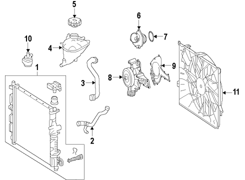 2012 Mercedes-Benz GL550 Cooling System, Radiator, Water Pump, Cooling Fan Diagram 2