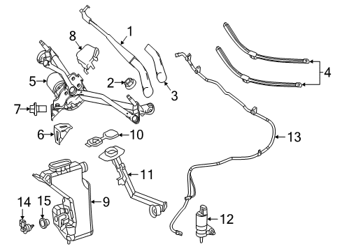 2022 Mercedes-Benz GLC43 AMG Wipers Diagram 2