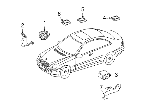 2005 Mercedes-Benz CLK320 Anti-Theft Components Diagram 1