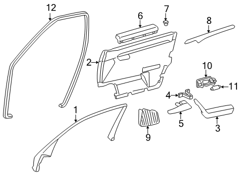 1997 Mercedes-Benz C280 Interior Trim - Front Door Diagram