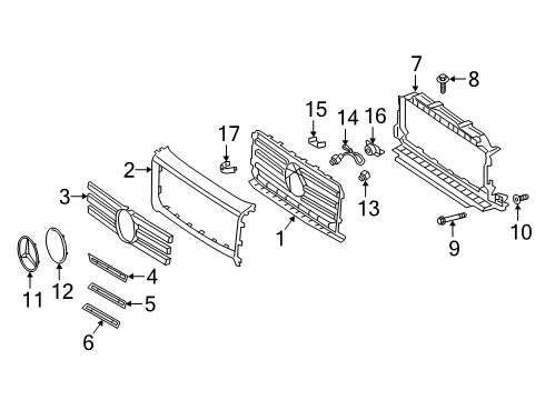 2021 Mercedes-Benz G550 Grille & Components Diagram