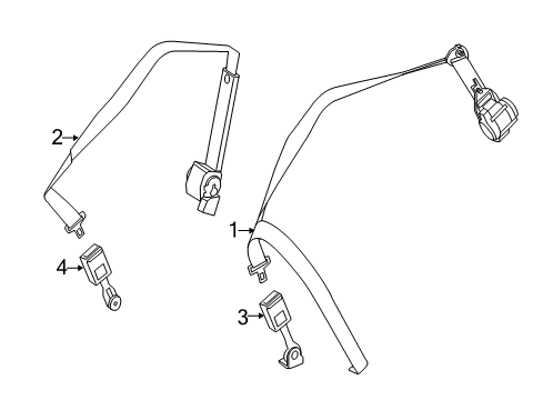 2014 Mercedes-Benz ML350 Rear Seat Belts