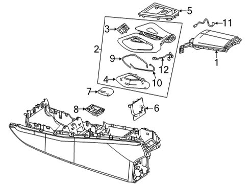 2024 Mercedes-Benz GLE63 AMG S Console Diagram 1