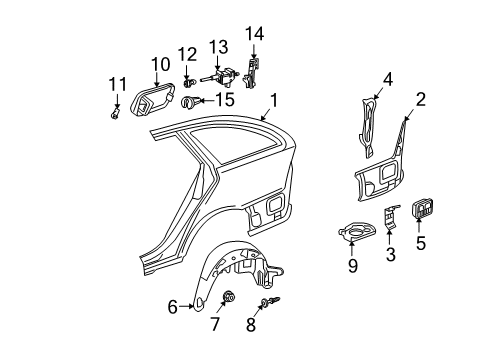 Wheelhouse Liner Diagram for 203-698-19-30