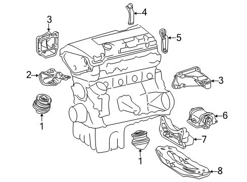 1999 Mercedes-Benz E55 AMG Engine & Trans Mounting Diagram