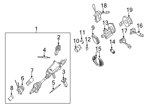 Upper Column Cover Diagram for 221-462-01-95-7G50