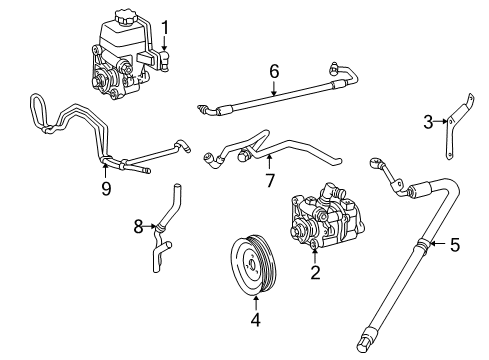 1997 Mercedes-Benz E300 P/S Pump & Hoses, Steering Gear & Linkage Diagram 3