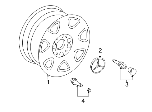 2001 Mercedes-Benz S55 AMG Wheels Diagram