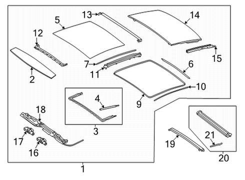 2022 Mercedes-Benz EQS 450+ Sunroof, Body Diagram