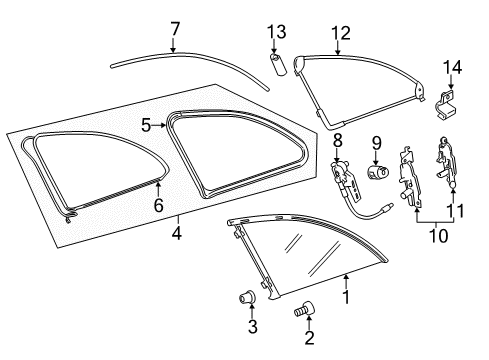 2012 Mercedes-Benz R350 Quarter Panel - Glass & Hardware