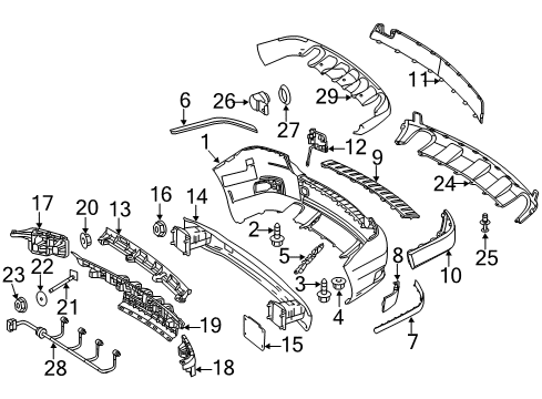 Bumper Cover Diagram for 204-885-52-25-9999