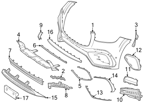 2024 Mercedes-Benz GLS580 Bumper & Components - Front Diagram 1