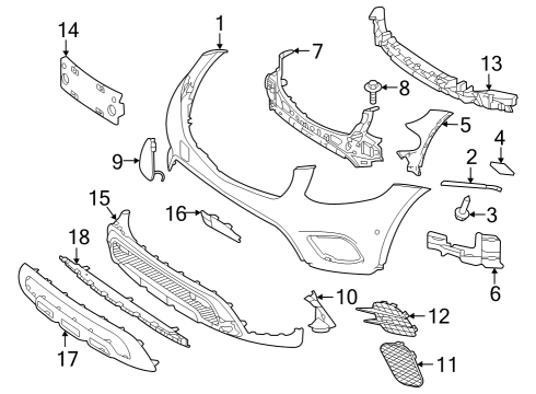 2023 Mercedes-Benz GLC300 Bumper & Components - Front Diagram 1