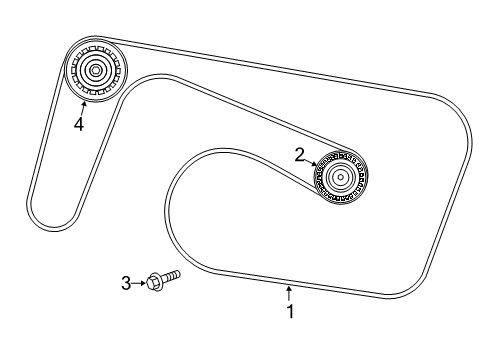 2017 Mercedes-Benz SLC43 AMG Belts & Pulleys Diagram