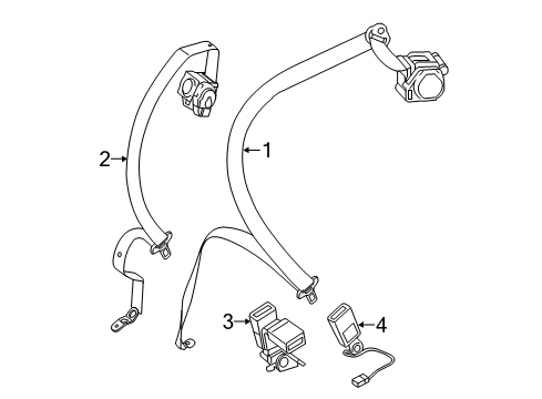 2019 Mercedes-Benz CLA250 Seat Belt Diagram 2