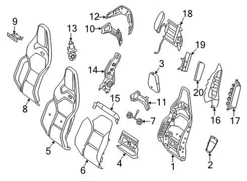 2020 Mercedes-Benz AMG GT 63 S Passenger Seat Components Diagram 1