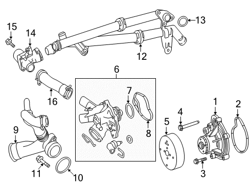 Thermostat Housing Gasket Diagram for 271-203-04-80-64