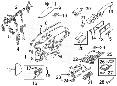 Defroster Grille Diagram for 222-680-06-08-8Q96