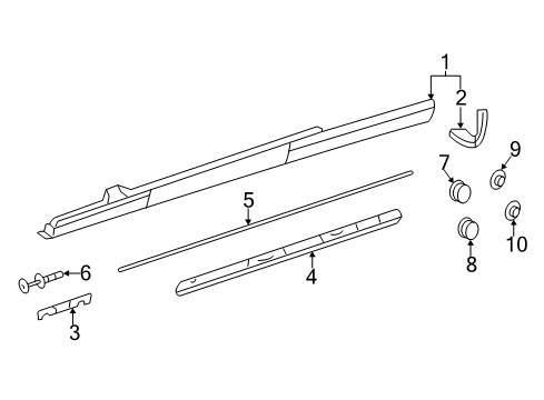 2012 Mercedes-Benz CL63 AMG Exterior Trim - Pillars, Rocker & Floor Diagram